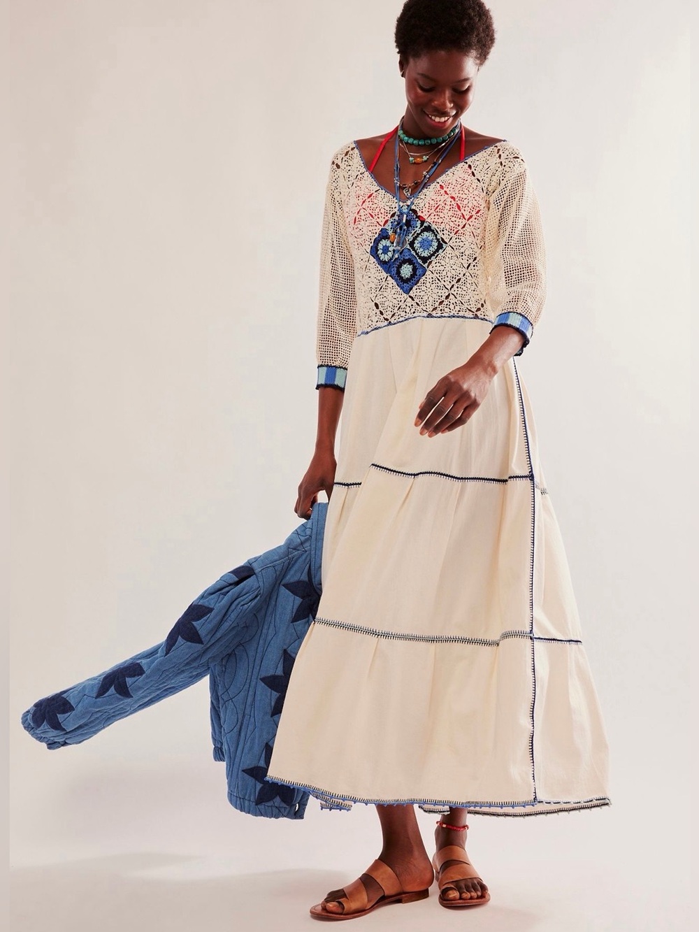 NWT FREE PEOPLE X CAROLINA K AZUL DRESS